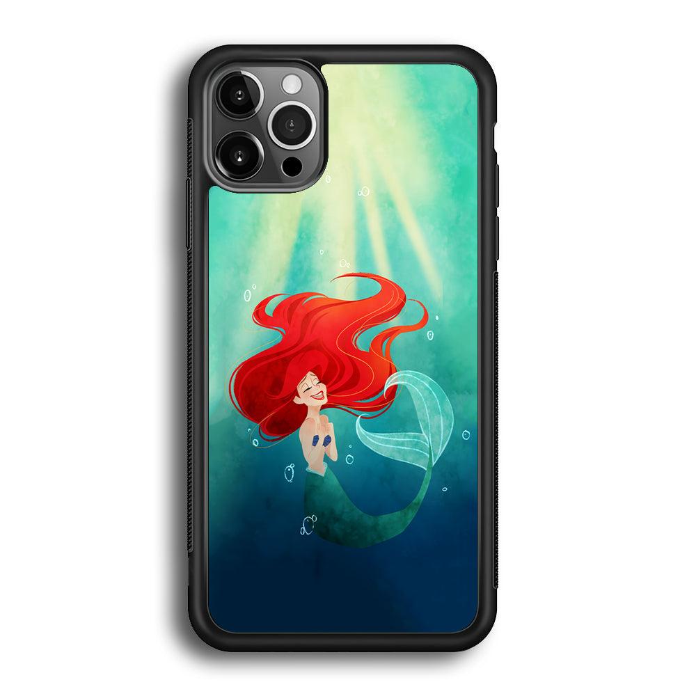 Ariel The Princess Happiness of Heart iPhone 12 Pro Case-Rubber Black (2D Case)-Oxvistore