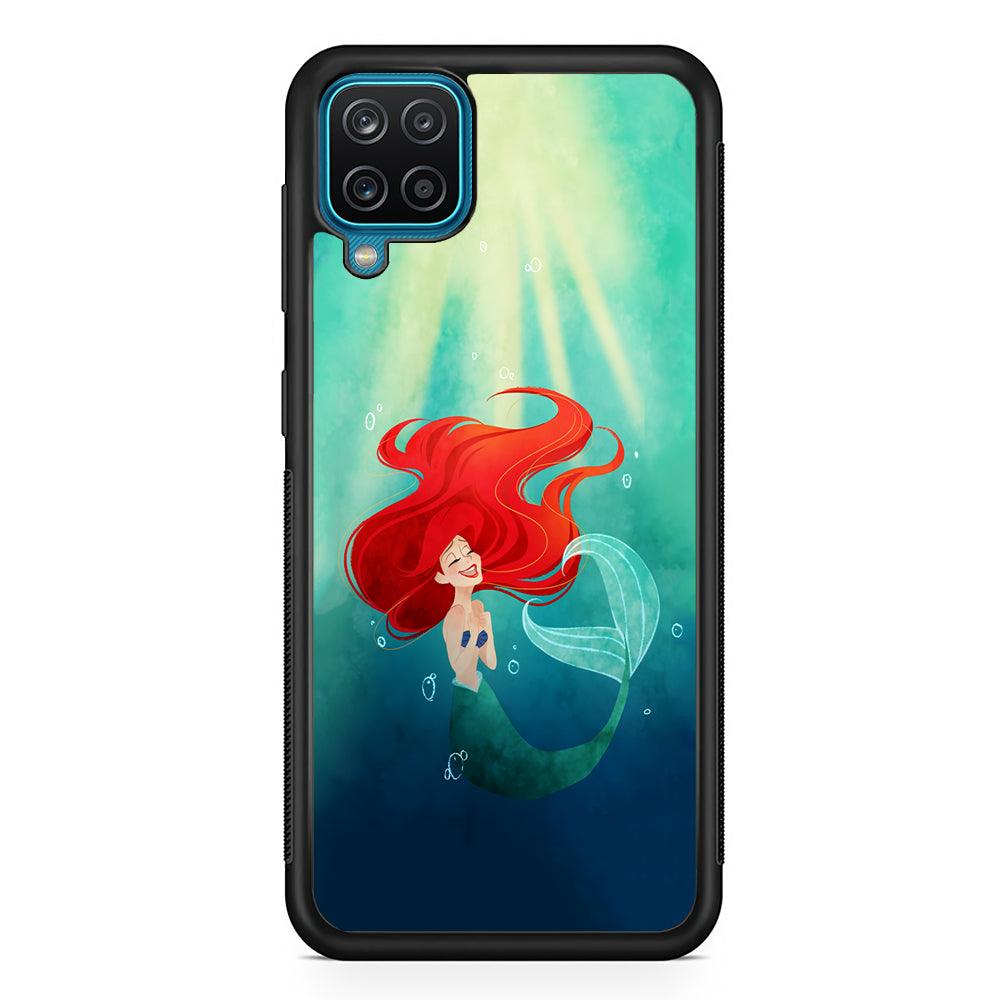 Ariel The Princess Happiness of Heart Samsung Galaxy A12 Case-Rubber Black (2D Case)-Oxvistore