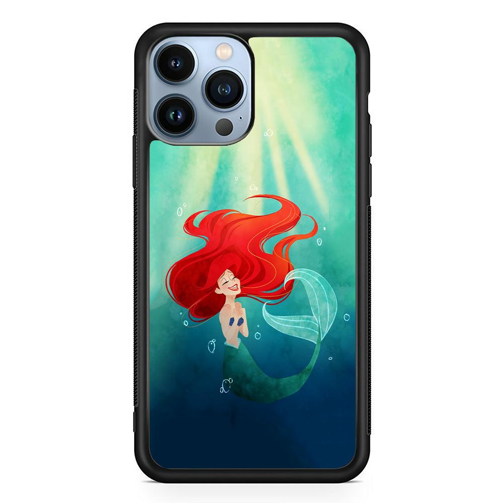 Ariel The Princess Happiness of Heart iPhone 14 Pro Max Case-Rubber Black (2D Case)-Oxvistore