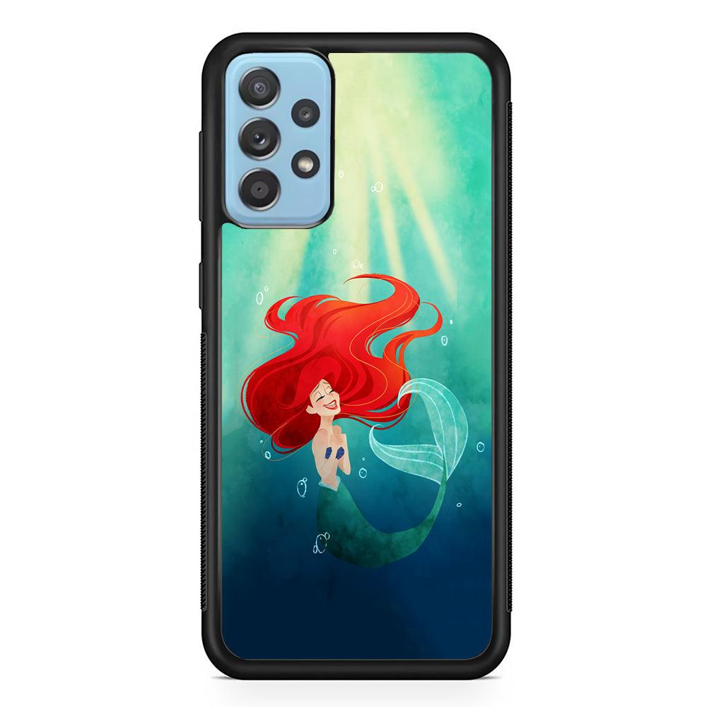 Ariel The Princess Happiness of Heart Samsung Galaxy A52 Case-Rubber Black (2D Case)-Oxvistore