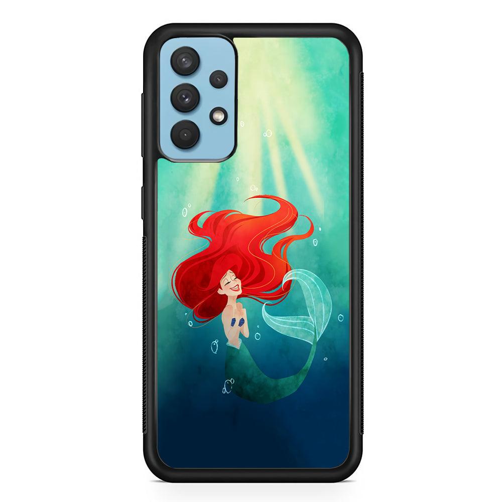 Ariel The Princess Happiness of Heart Samsung Galaxy A32 Case-Rubber Black (2D Case)-Oxvistore