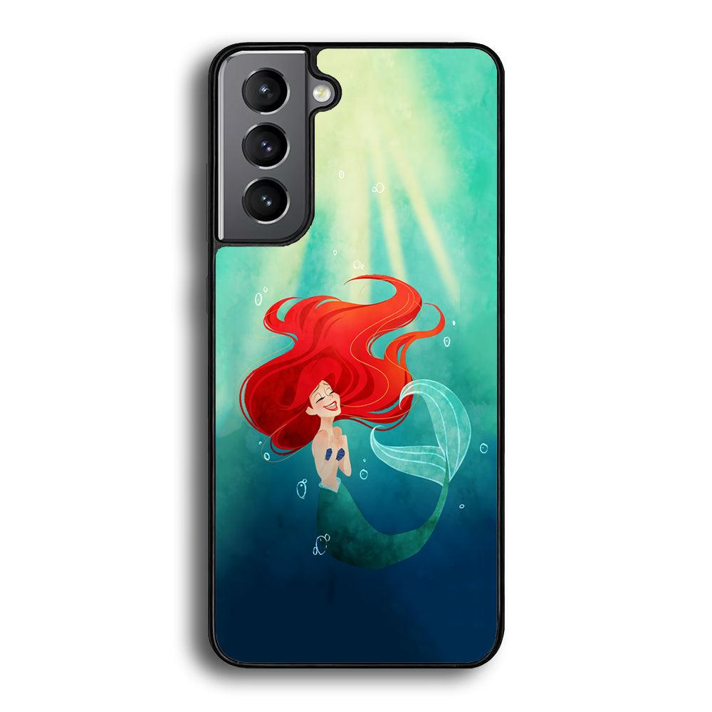 Ariel The Princess Happiness of Heart Samsung Galaxy S21 Plus Case-Rubber Black (2D Case)-Oxvistore