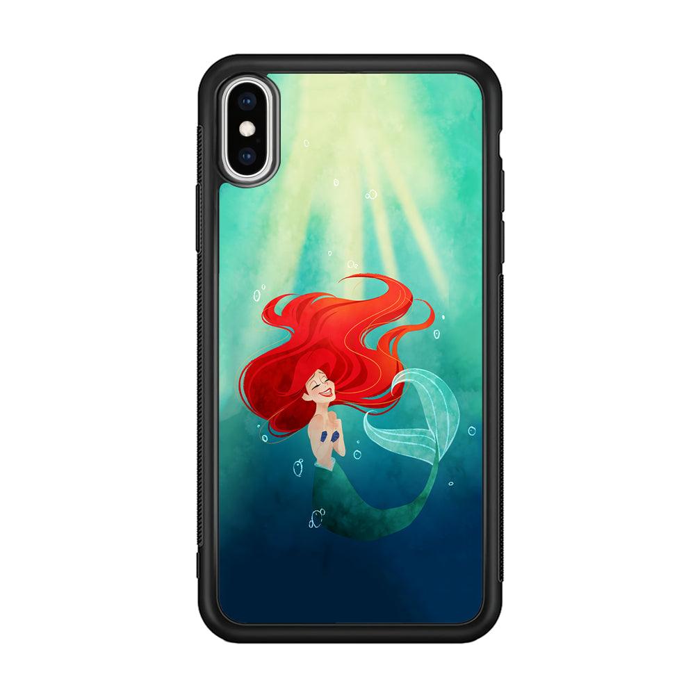 Ariel The Princess Happiness of Heart iPhone Xs Max Case-Rubber Black (2D Case)-Oxvistore