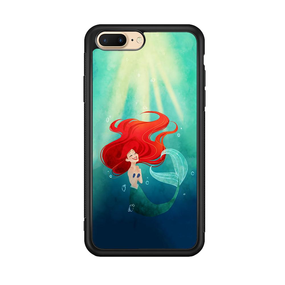 Ariel The Princess Happiness of Heart iPhone 7 Plus Case-Rubber Black (2D Case)-Oxvistore