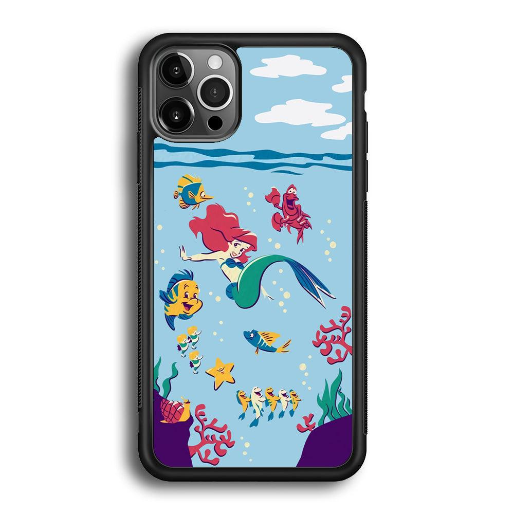 Ariel The Princess Orchestra of Sea iPhone 12 Pro Case-Rubber Black (2D Case)-Oxvistore