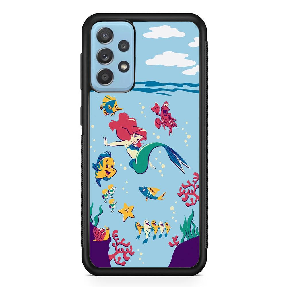 Ariel The Princess Orchestra of Sea Samsung Galaxy A52 Case-Rubber Black (2D Case)-Oxvistore