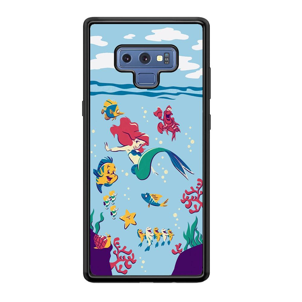 Ariel The Princess Orchestra of Sea Samsung Galaxy Note 9 Case-Rubber Black (2D Case)-Oxvistore