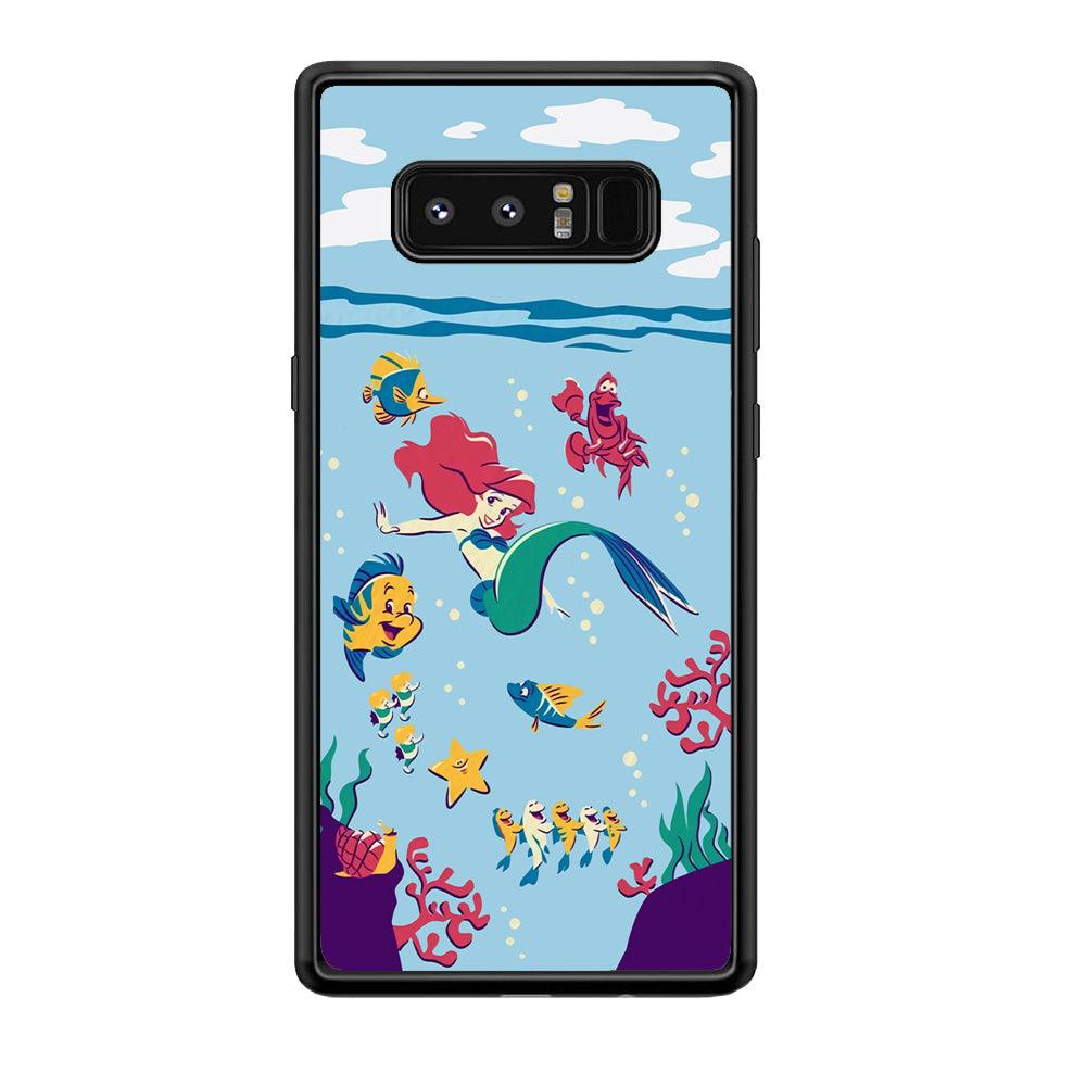 Ariel The Princess Orchestra of Sea Samsung Galaxy Note 8 Case-Rubber Black (2D Case)-Oxvistore
