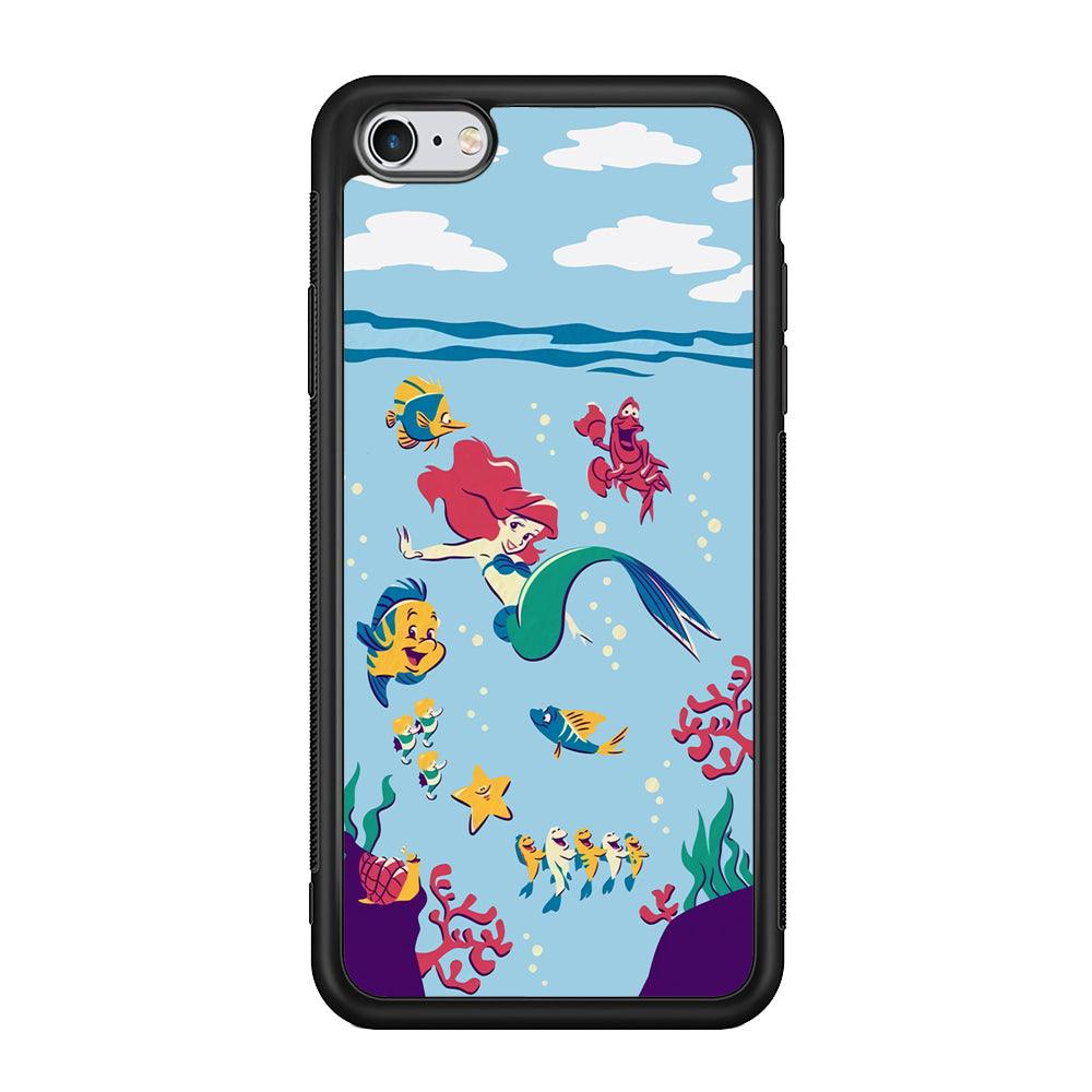 Ariel The Princess Orchestra of Sea iPhone 6 Plus | 6s Plus Case-Rubber Black (2D Case)-Oxvistore