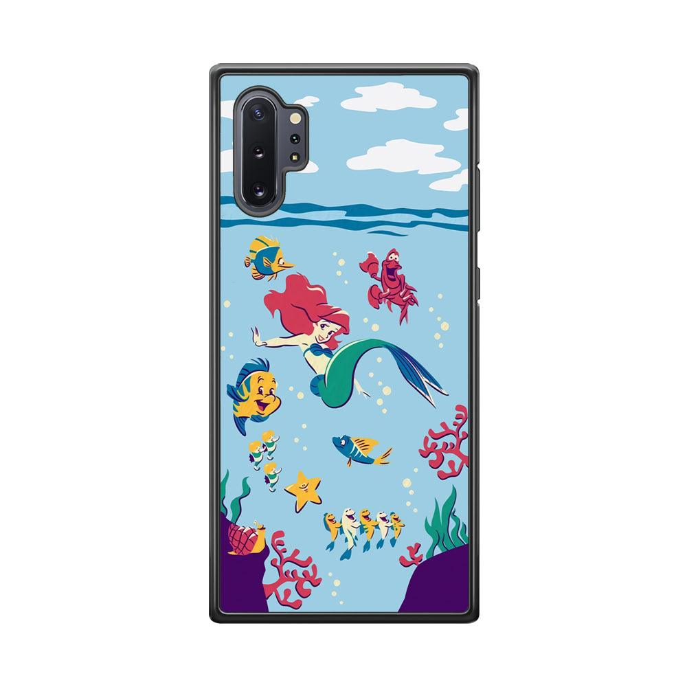 Ariel The Princess Orchestra of Sea Samsung Galaxy Note 10 Plus Case-Rubber Black (2D Case)-Oxvistore