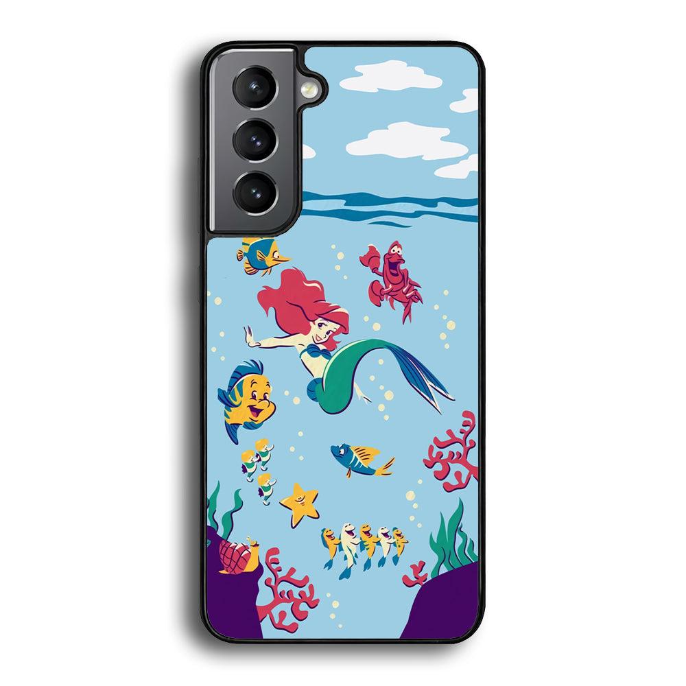 Ariel The Princess Orchestra of Sea Samsung Galaxy S21 Plus Case-Rubber Black (2D Case)-Oxvistore