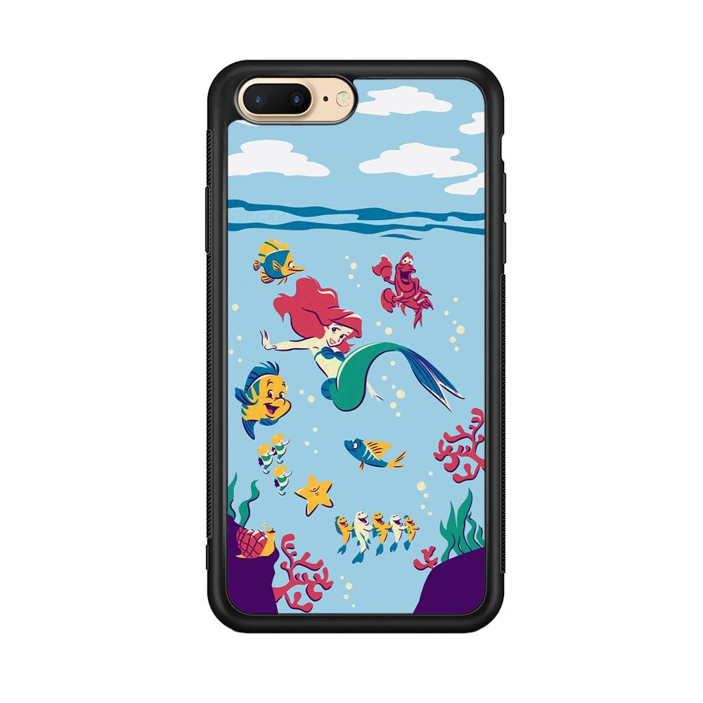 Ariel The Princess Orchestra of Sea iPhone 8 Plus Case-Rubber Black (2D Case)-Oxvistore