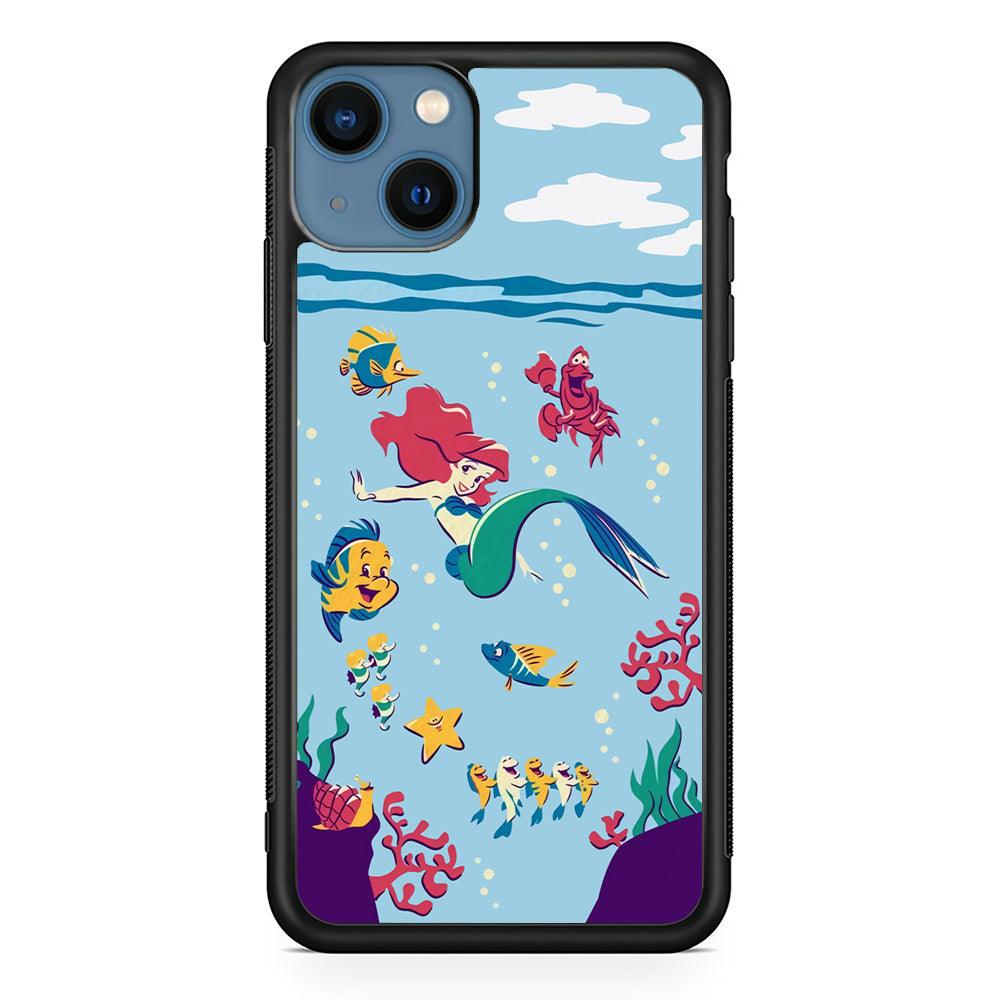 Ariel The Princess Orchestra of Sea iPhone 13 Case-Rubber Black (2D Case)-Oxvistore