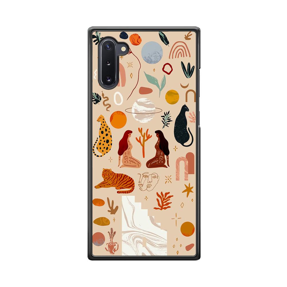 Art of Nature Women and The Tiger Samsung Galaxy Note 10 Case-Rubber White (2D Case)-Oxvistore
