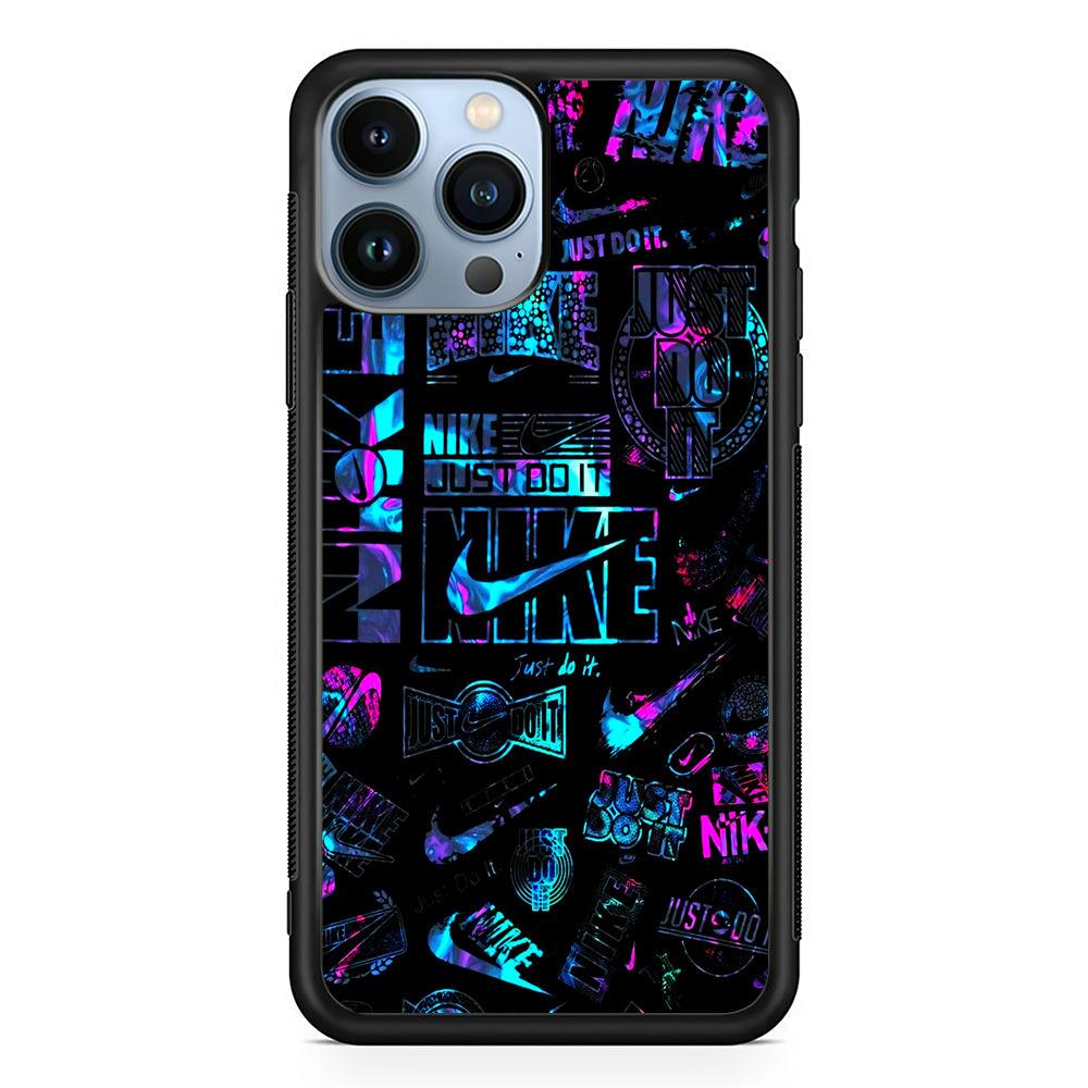 Artistic Nike Logo 2D Rubber Phone Case-Black-Oxvistore