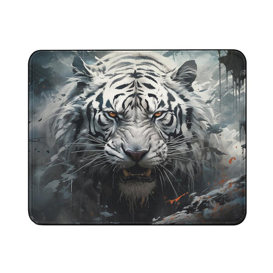 Artistic White Tiger Mouse Pads | Custom Mouse Pad with Non-Slip Rubber Base