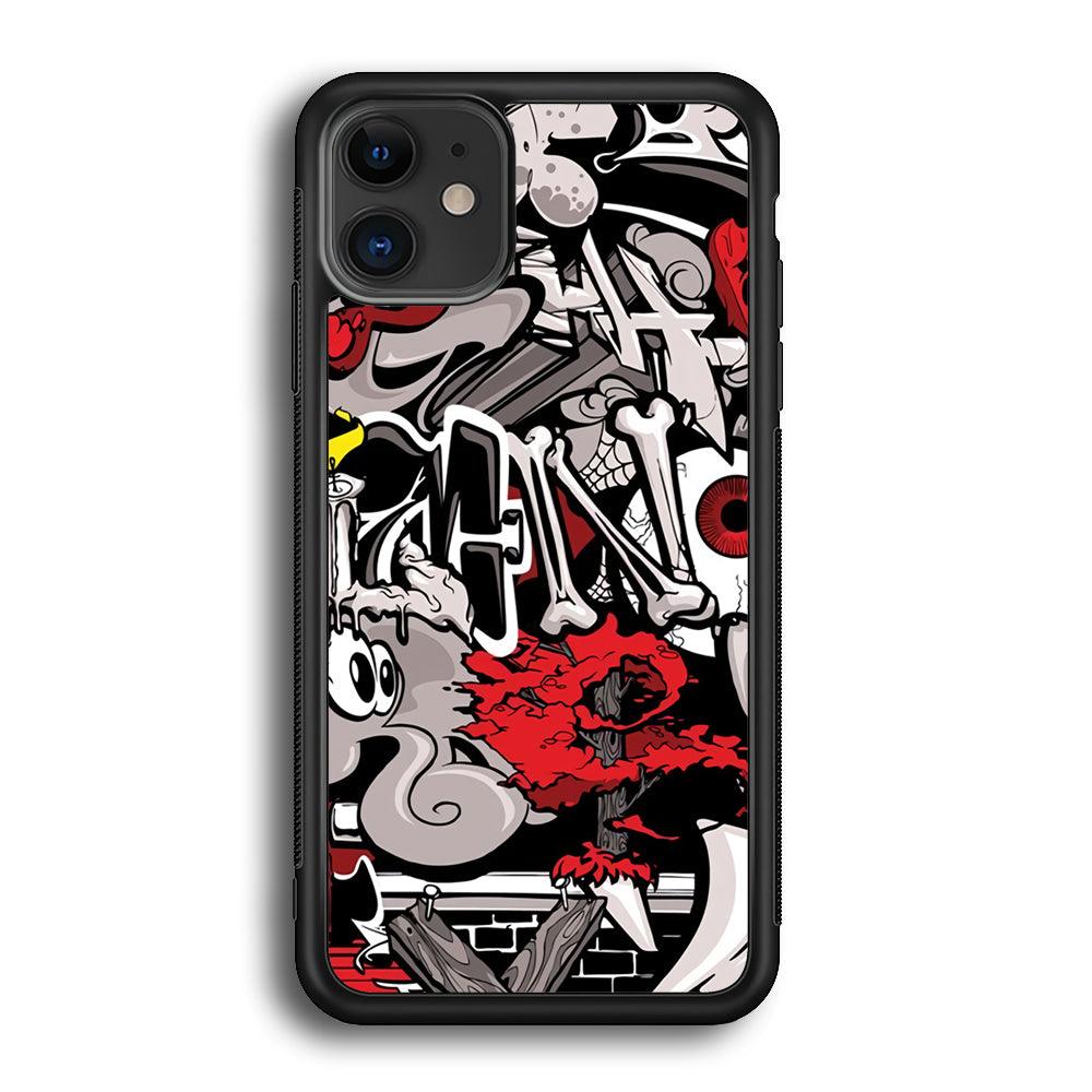 Art of The Grafity House iPhone 12 Case-Rubber Black (2D Case)-Oxvistore
