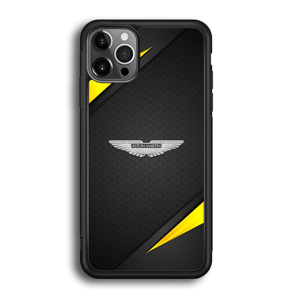 Aston Martin Silver Pinion iPhone 12 Pro Max Case-Rubber Black (2D Case)-Oxvistore