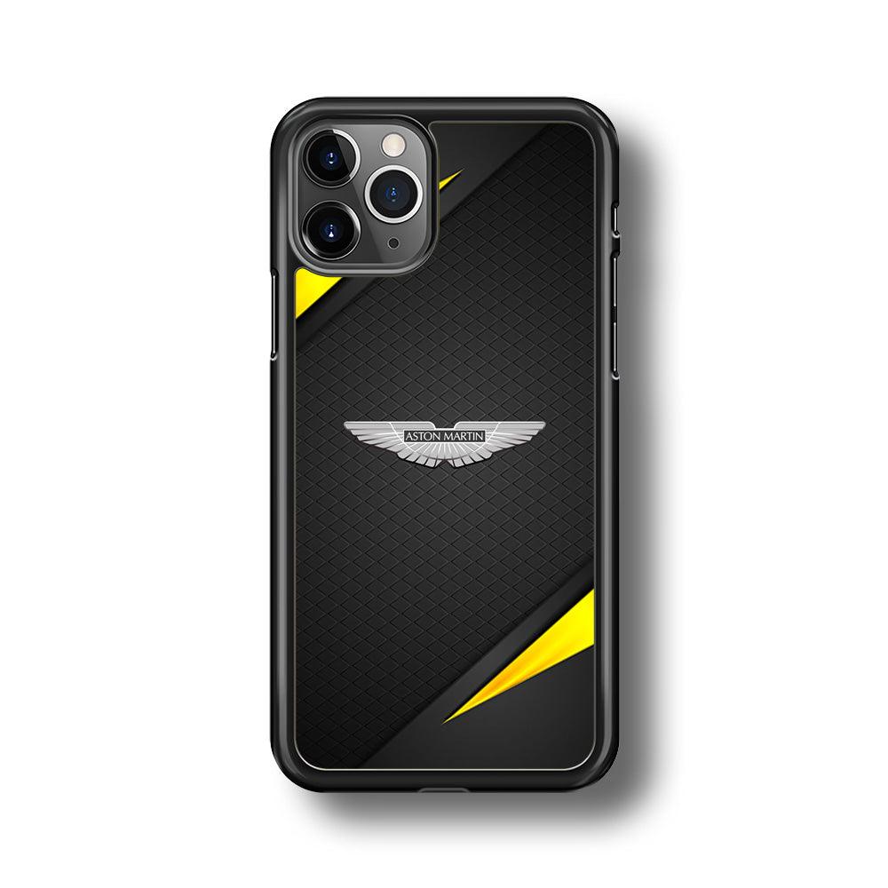 Aston Martin Silver Pinion iPhone 11 Pro Case-Rubber Black (2D Case)-Oxvistore
