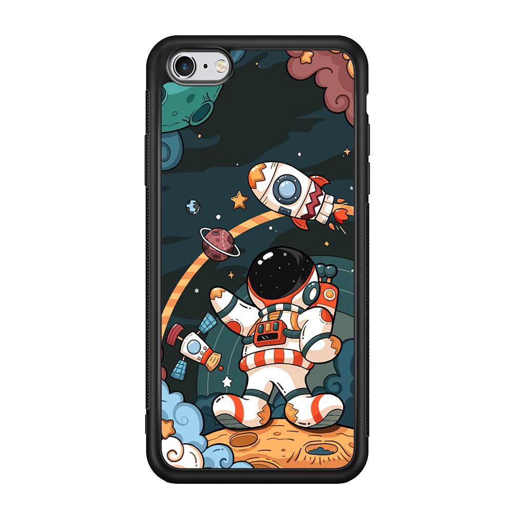 Astronaut Chilhood Dream iPhone 6 Plus | 6s Plus Case-Rubber Black (2D Case)-Oxvistore