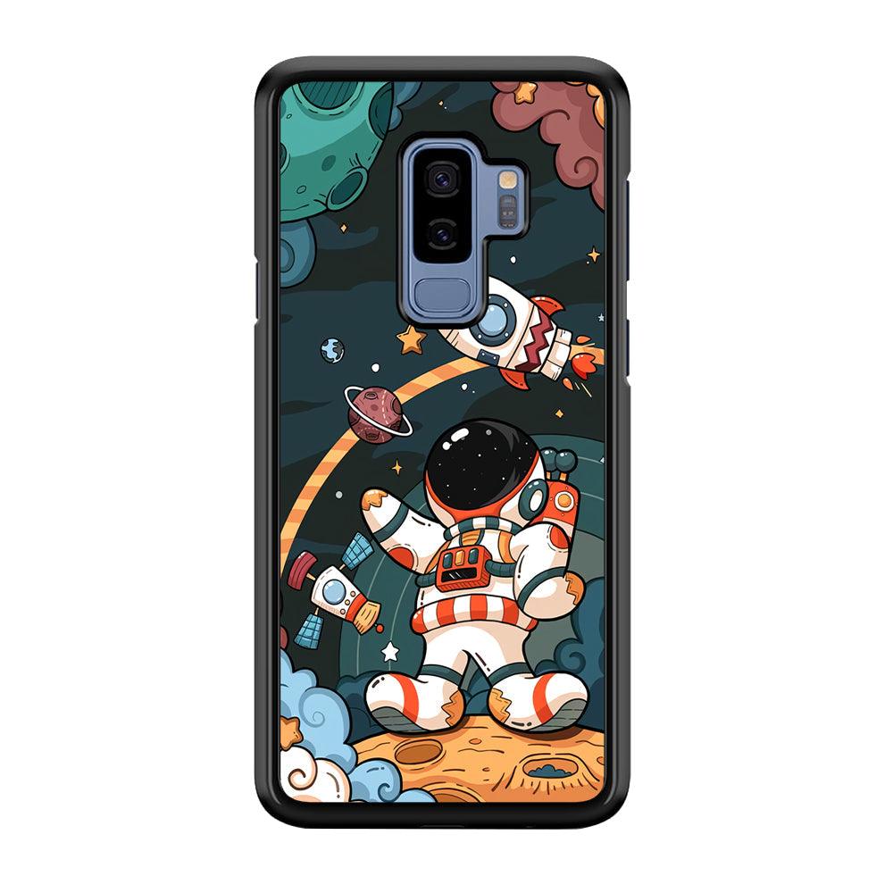 Astronaut Chilhood Dream Samsung Galaxy S9 Plus Case-Rubber Black (2D Case)-Oxvistore