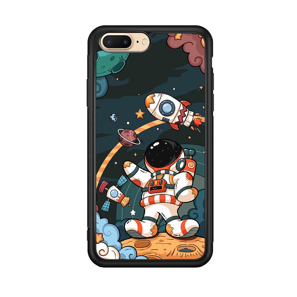 Astronaut Chilhood Dream iPhone 7 Plus Case-Rubber Black (2D Case)-Oxvistore