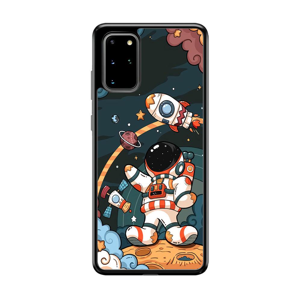 Astronaut Chilhood Dream Samsung Galaxy S20 Plus Case-Rubber Black (2D Case)-Oxvistore