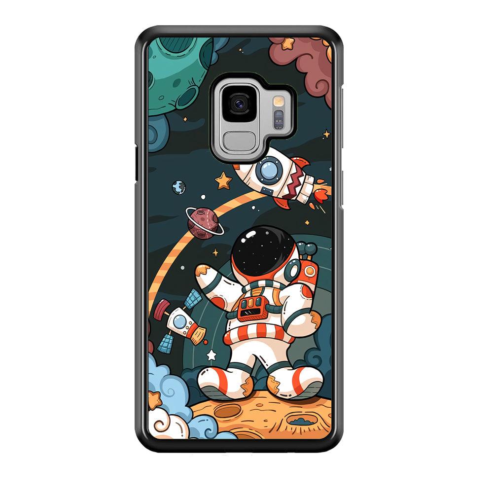 Astronaut Chilhood Dream Samsung Galaxy S9 Case-Rubber Black (2D Case)-Oxvistore