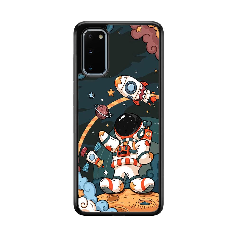 Astronaut Chilhood Dream Samsung Galaxy S20 Case-Rubber Black (2D Case)-Oxvistore