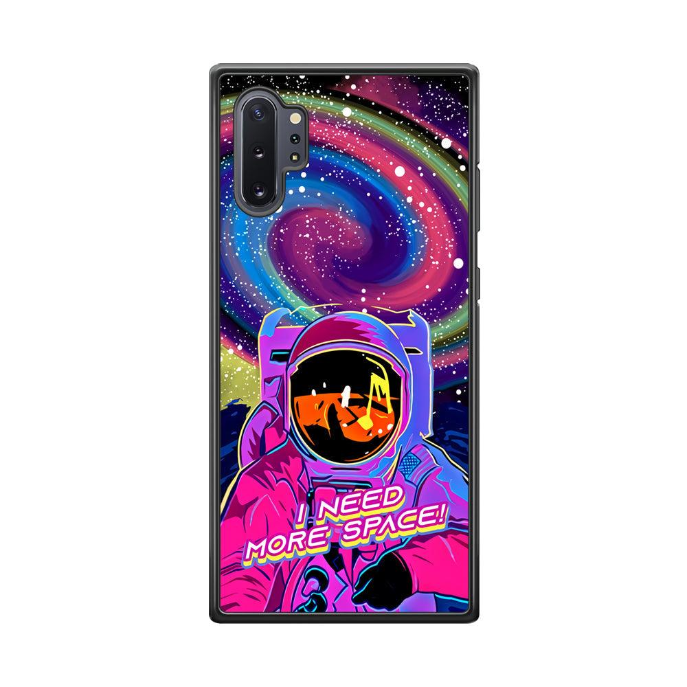 Astronaut Colorful Space Samsung Galaxy Note 10 Plus Case-Rubber Black (2D Case)-Oxvistore