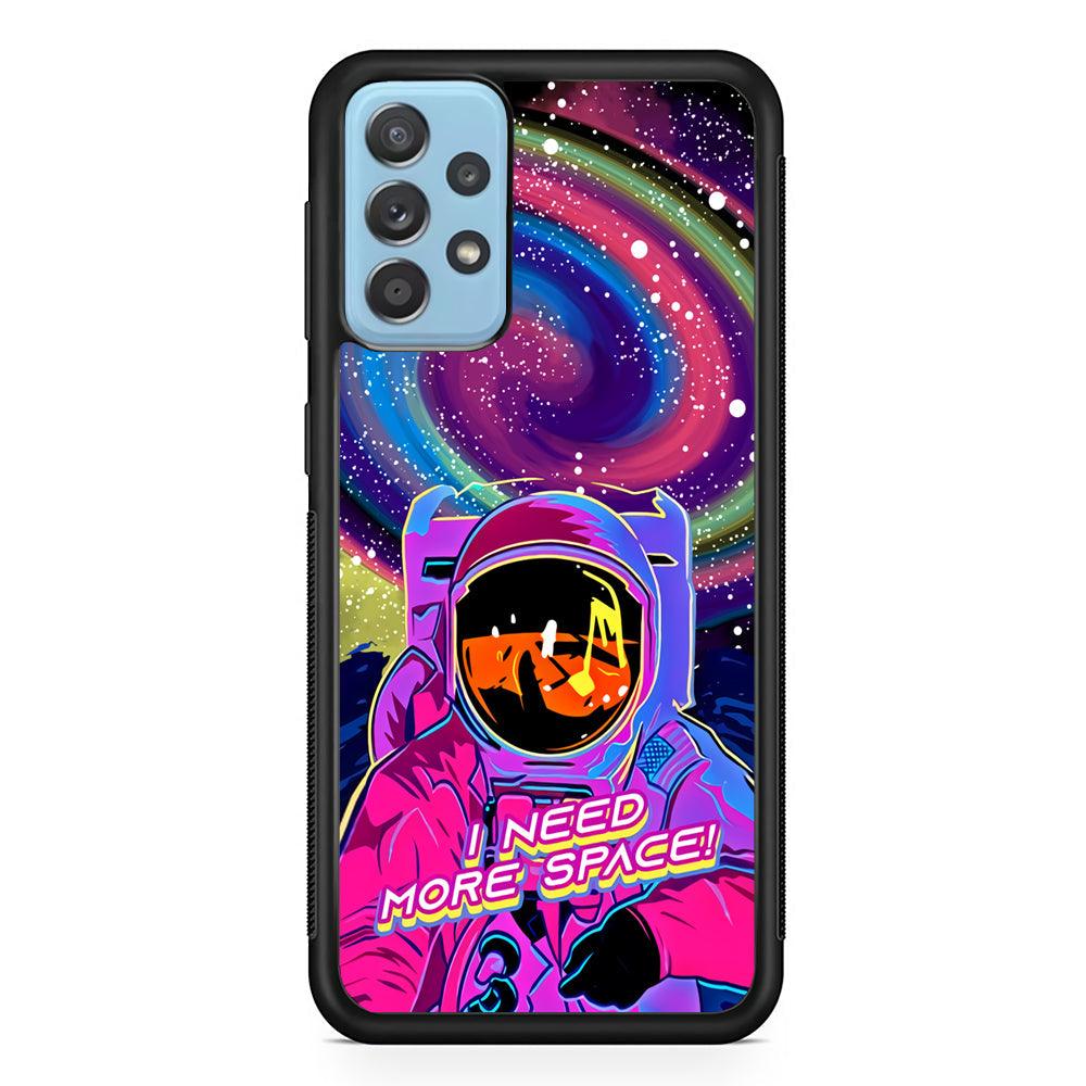 Astronaut Colorful Space Samsung Galaxy A72 Case-Rubber Black (2D Case)-Oxvistore