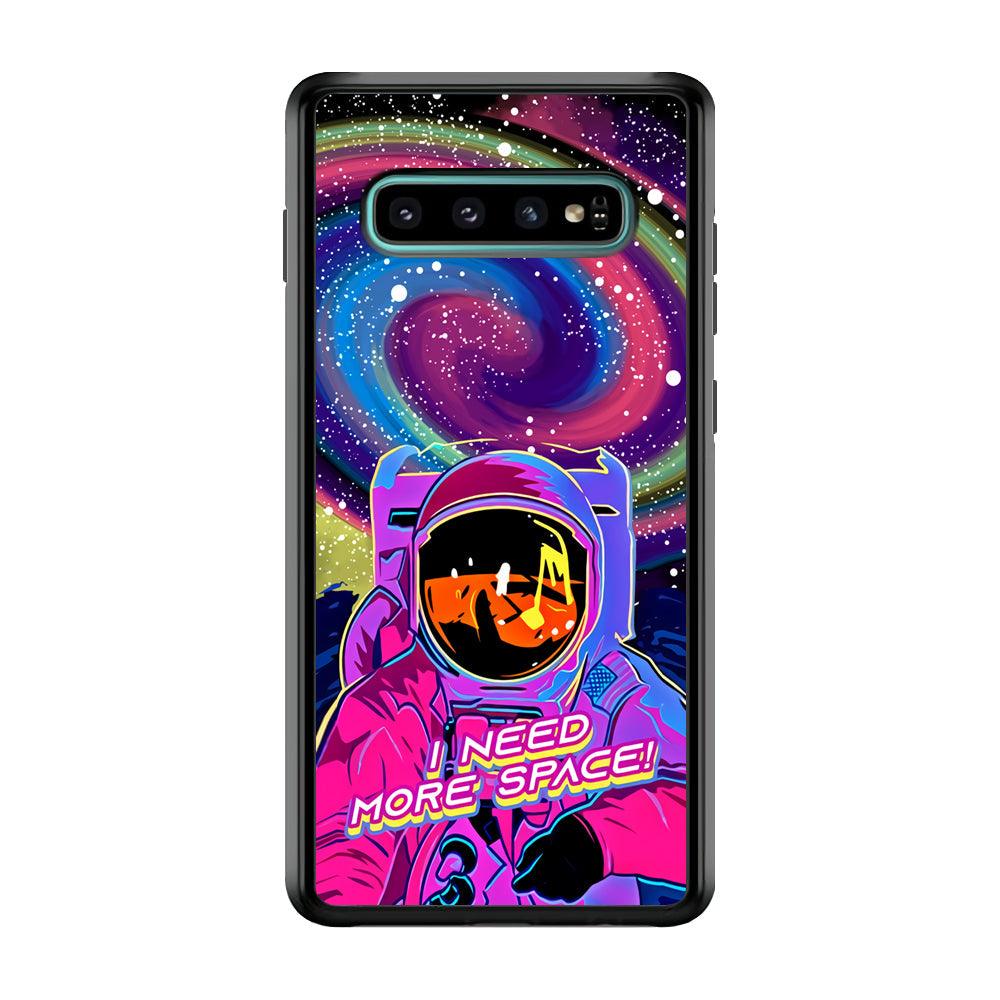 Astronaut Colorful Space Samsung Galaxy S10 Plus Case-Rubber Black (2D Case)-Oxvistore