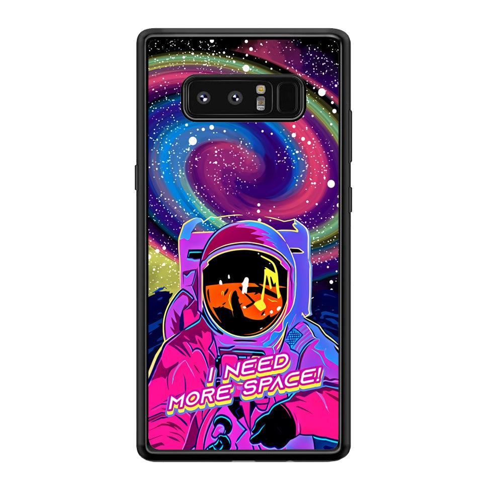 Astronaut Colorful Space Samsung Galaxy Note 8 Case-Rubber Black (2D Case)-Oxvistore