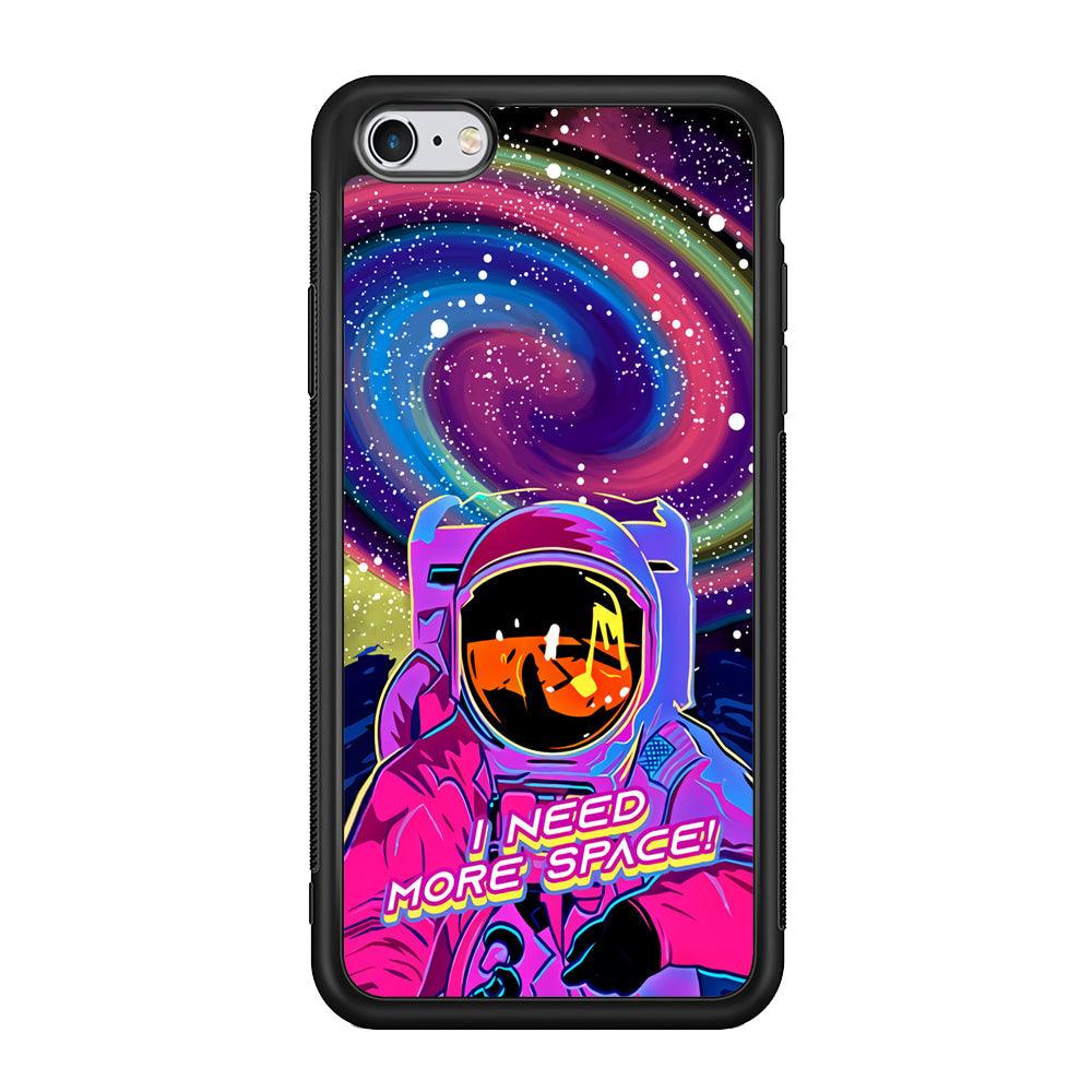 Astronaut Colorful Space iPhone 6 Plus | 6s Plus Case-Rubber Black (2D Case)-Oxvistore