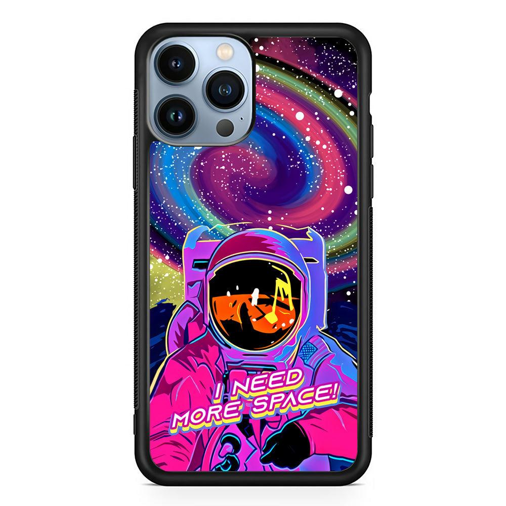 Astronaut Colorful Space iPhone 14 Pro Max Case-Rubber Black (2D Case)-Oxvistore