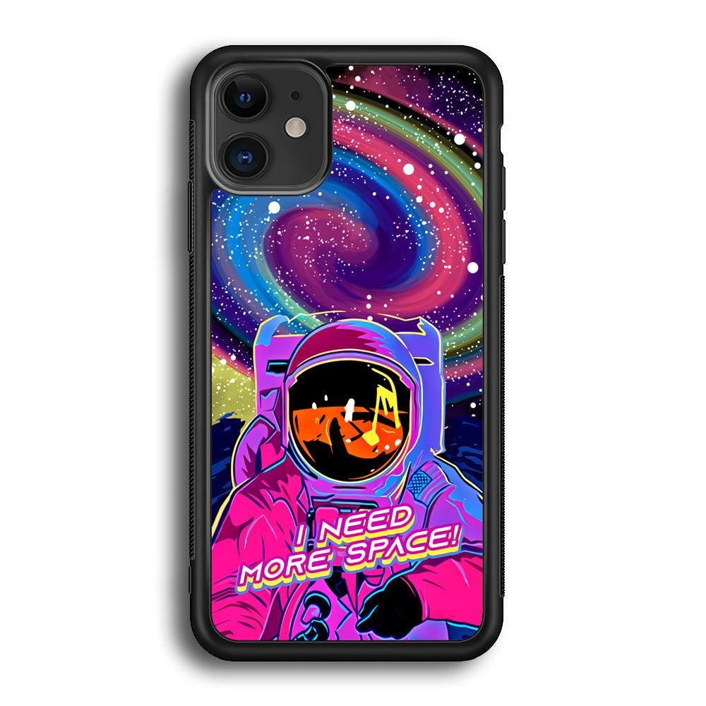 Astronaut Colorful Space iPhone 12 Case-Rubber Black (2D Case)-Oxvistore