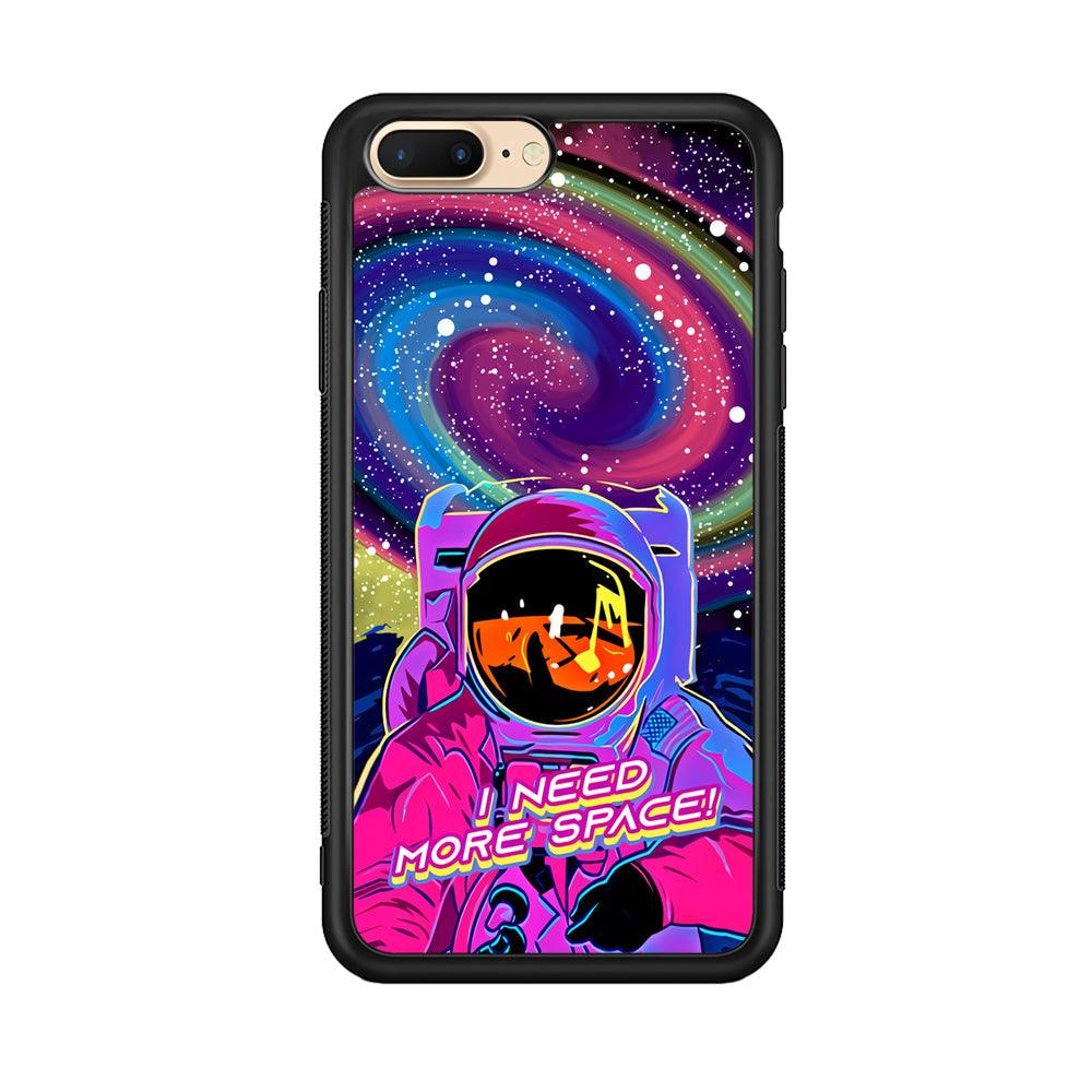 Astronaut Colorful Space iPhone 8 Plus Case-Rubber Black (2D Case)-Oxvistore