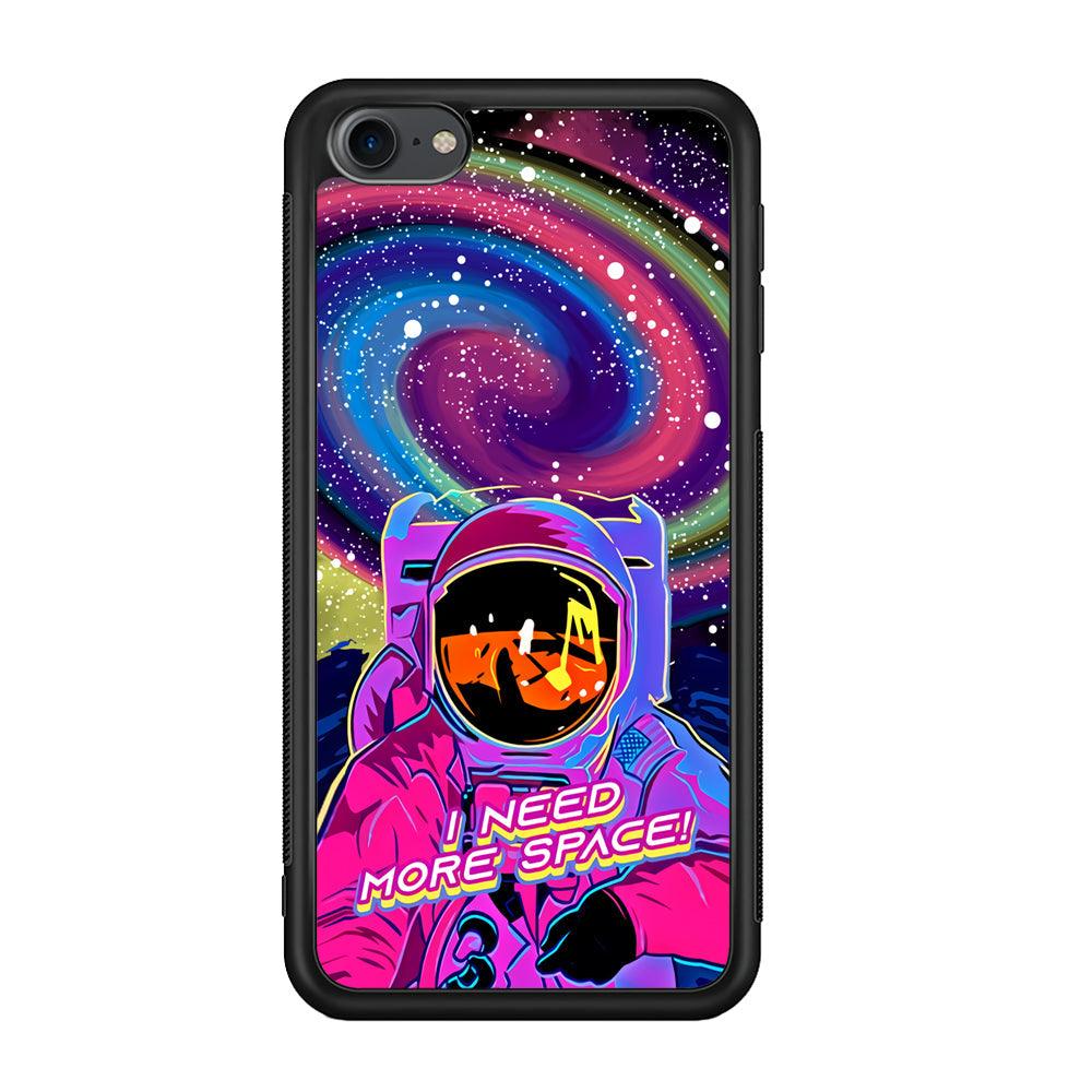 Astronaut Colorful Space iPod Touch 6 Case-Rubber Black (2D Case)-Oxvistore
