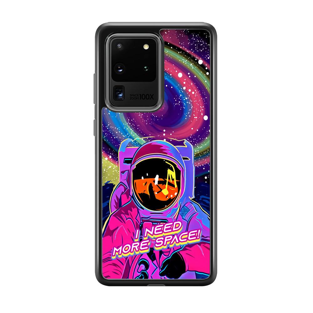 Astronaut Colorful Space Samsung Galaxy S20 Ultra Case-Rubber Black (2D Case)-Oxvistore