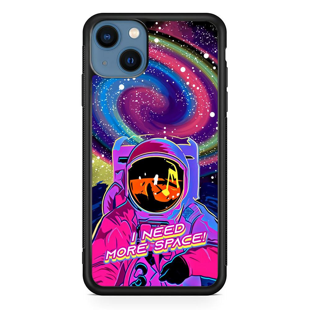 Astronaut Colorful Space iPhone 14 Case-Rubber Black (2D Case)-Oxvistore