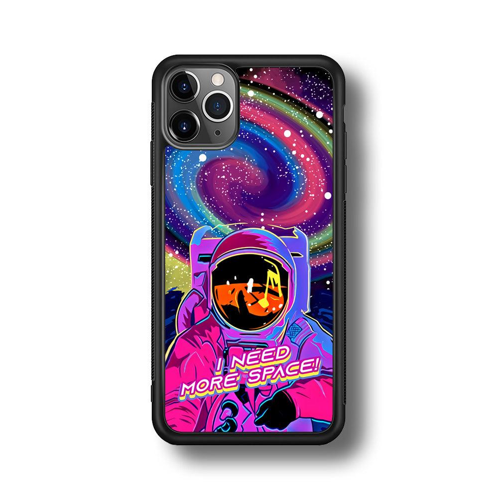 Astronaut Colorful Space iPhone 11 Pro Max Case-Rubber Black (2D Case)-Oxvistore