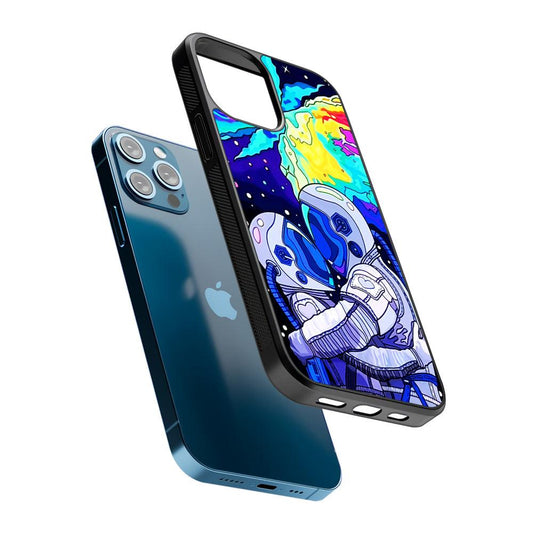 Astronaut Couple in Space 2D Rubber Phone Case-Oxvistore