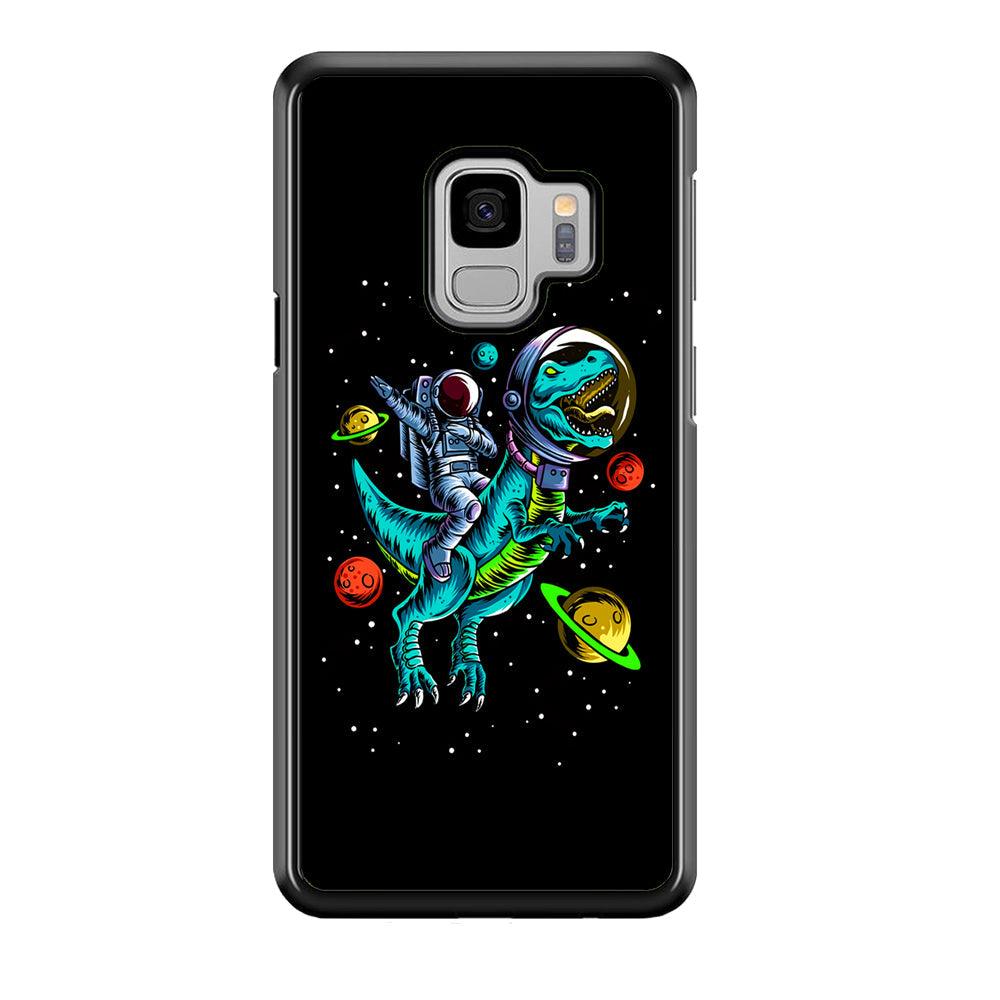 Astronaut Driving The Rex Samsung Galaxy S9 Case-Rubber Black (2D Case)-Oxvistore