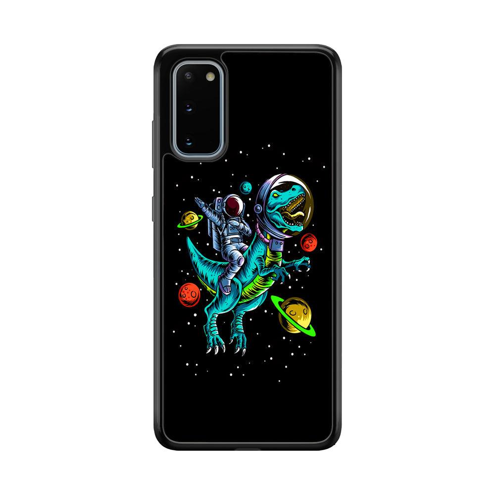 Astronaut Driving The Rex Samsung Galaxy S20 Case-Rubber Black (2D Case)-Oxvistore