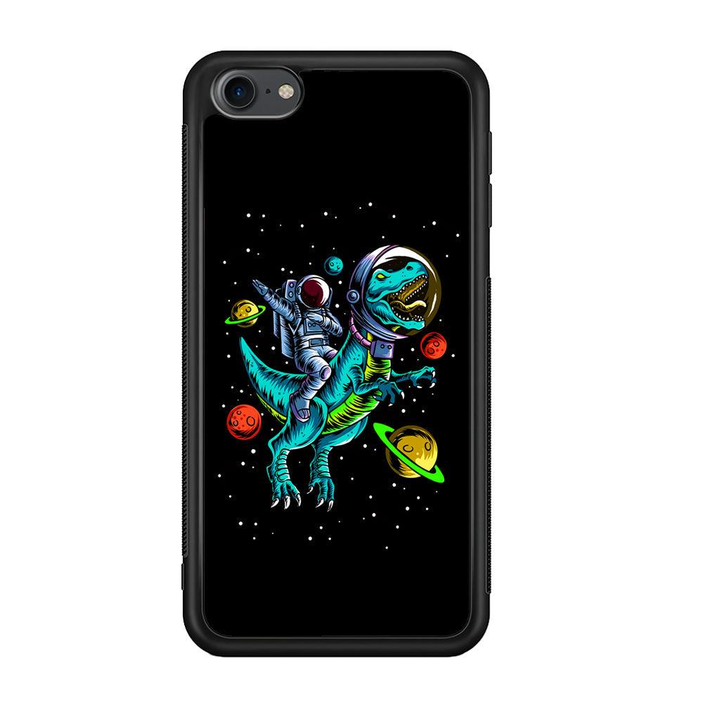 Astronaut Driving The Rex iPod Touch 6 Case-Rubber Black (2D Case)-Oxvistore