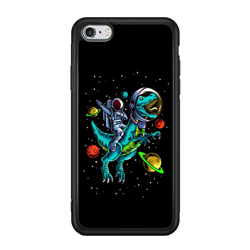 Astronaut Driving The Rex iPhone 6 Plus | 6s Plus Case-Rubber Black (2D Case)-Oxvistore