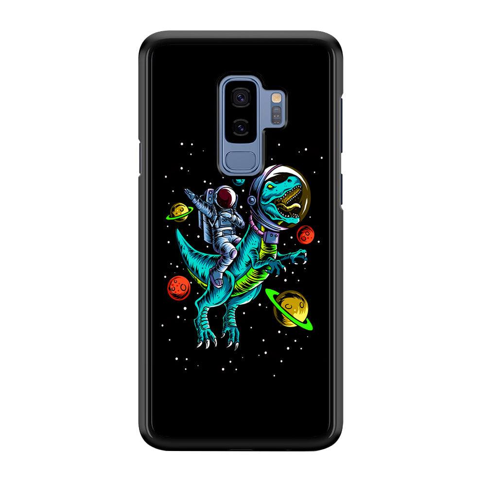 Astronaut Driving The Rex Samsung Galaxy S9 Plus Case-Rubber Black (2D Case)-Oxvistore