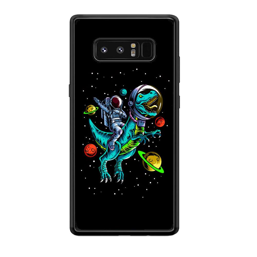 Astronaut Driving The Rex Samsung Galaxy Note 8 Case-Rubber Black (2D Case)-Oxvistore