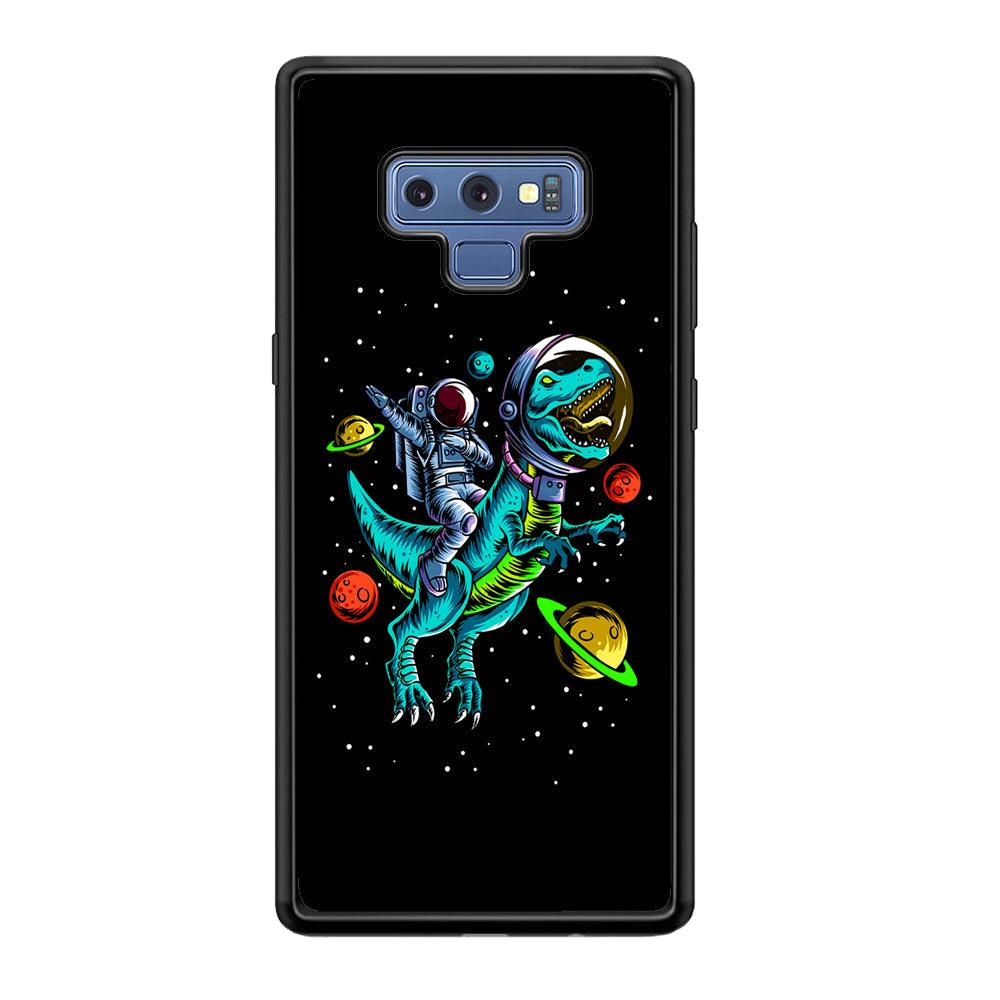 Astronaut Driving The Rex Samsung Galaxy Note 9 Case-Rubber Black (2D Case)-Oxvistore