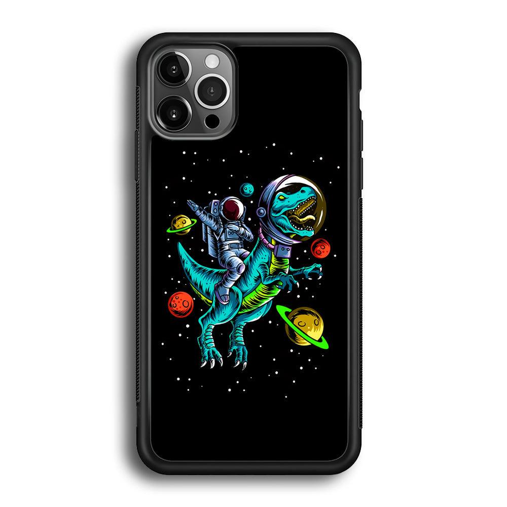 Astronaut Driving The Rex iPhone 12 Pro Case-Rubber Black (2D Case)-Oxvistore